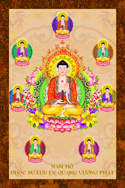 Hình Phật Dược Sư Đẹp nhất PDS10 Nghệ thuật phật giáo Phật Tranh