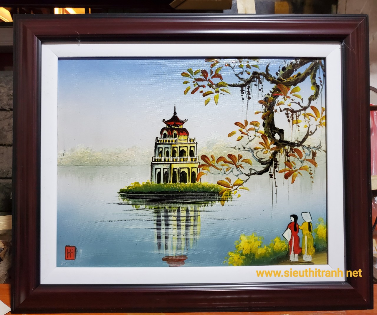Tranh sứ-Tháp Rùa Hồ Gươm -G159 - Mua Bán Tranh - Siêu Thị Tranh Đẹp
