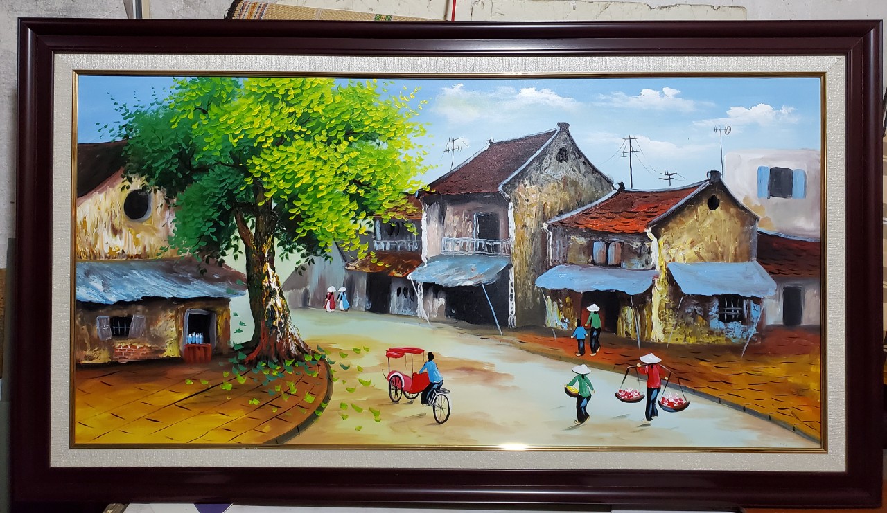 Tranh vẽ sơn dầu - phong cảnh phố cổ Hà Nội-S135 - Mua Bán Tranh - Siêu Thị  Tranh Đẹp